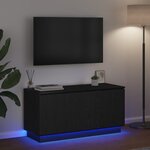 vidaXL Meuble TV avec LED Chêne noir 100 x 38 x 49 cm