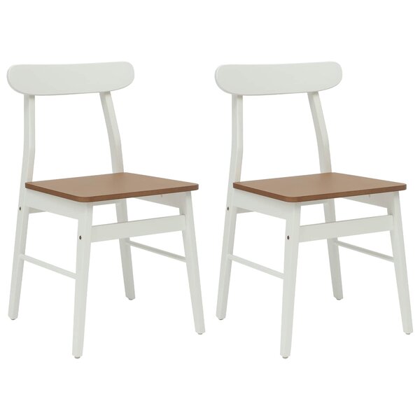 vidaXL Chaise de salle à manger 2 Pièces Blanc et Naturel