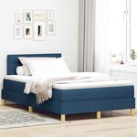 vidaXL Lit ressort avec matelas bleu 120x200 cm en tissu