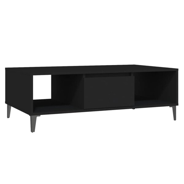 vidaXL Table basse noir 103 5x60x35 cm bois d'ingénierie