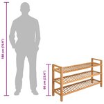 vidaXL Étagère à chaussures avec 3 étagères 100x27x60 cm Chêne massif