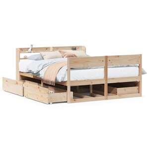 vidaXL Cadre de lit sans matelas 120x200 cm bois de pin massif