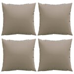 vidaXL Coussins de canapé lot de 4 taupe 50x50 cm tissu