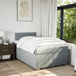 vidaXL Sommier à lattes de lit et matelas gris clair 120x190 cm tissu