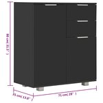 vidaXL Buffet Noir brillant 71x35x80 cm Bois d'ingénierie