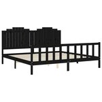 vidaXL Cadre de lit sans matelas noir 200x200 cm bois massif de pin
