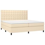 vidaXL Sommier à lattes de lit avec matelas Crème 200x200 cm Tissu