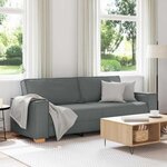 vidaXL Canapé 3 places Gris foncé 180 cm Tissu