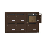 Bloc collectif leabox.com  3x2  grade 3  simple face  Intérieur  fixation murale  Brun Sepia RAL 8014 finition brillante