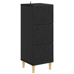 vidaXL Armoire à tiroirs Noir 33 x 34 5 x 90 cm Bois d'ingénierie