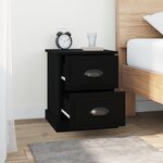 vidaXL Tables de chevet 2 Pièces noir 39x39x47 5 cm bois d'ingénierie