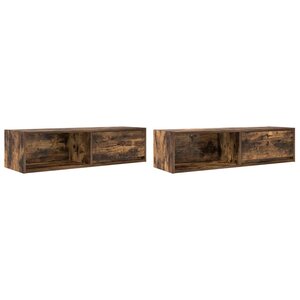 vidaXL Meubles TV 2 Pièces chêne fumé 100x31x25 5 cm bois d'ingénierie
