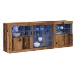 vidaXL Buffet LED Bois ancien 181 5 x 37 x 67 cm Bois d'ingénierie