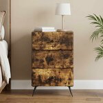 vidaXL Cabinet de chevet Chêne fumé 43 x 41 x 66 5 cm