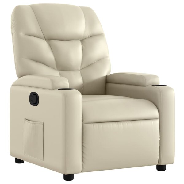 vidaXL Fauteuil inclinable en similicuir crème