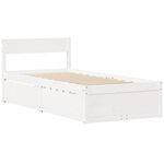 vidaXL Lit avec tiroirs et matelas blanc 100x200 cm bois massif de pin