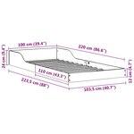 vidaXL Cadre de lit Marron cire 100 x 220 cm Bois massif en pin