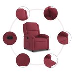 vidaXL Fauteuil inclinable électrique Rouge bordeaux Tissu