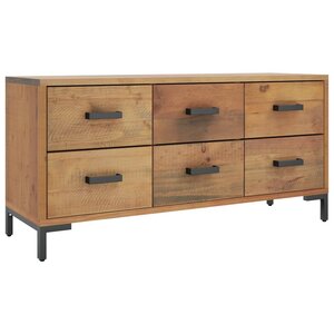 Banc banquette de rangement marron 110 x 30 x 45 cm bois de pin massif 02_0010794