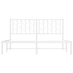 vidaXL Cadre de lit métal sans matelas et tête de lit blanc 150x200 cm