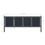 vidaXL Portail de jardin Acier 350 x 75 cm Anthracite
