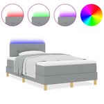 vidaXL Lit à ressorts avec matelas Gris clair 120 x 190 cm tissu