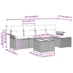vidaXL Ensemble de canapé de jardin avec coussin 6 Pièces Poly rotin