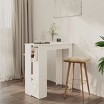 vidaXL Table de bar et étagère Blanc 102x50x103 5 cm Bois d'ingénierie