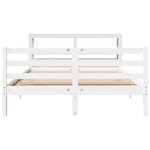vidaXL Cadre de lit sans matelas blanc 140x190 cm bois de pin massif