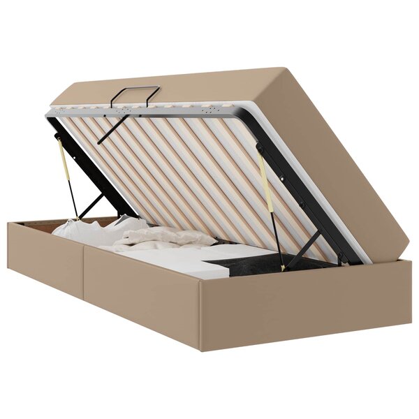 vidaXL Lit avec rangement et matelas 2 pc Cappuccino Cuir