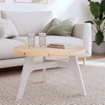 vidaXL Dessus de table rond Ø70x3 cm bois de pin massif