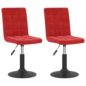 vidaXL Chaises à manger pivotantes lot de 2 rouge bordeaux velours
