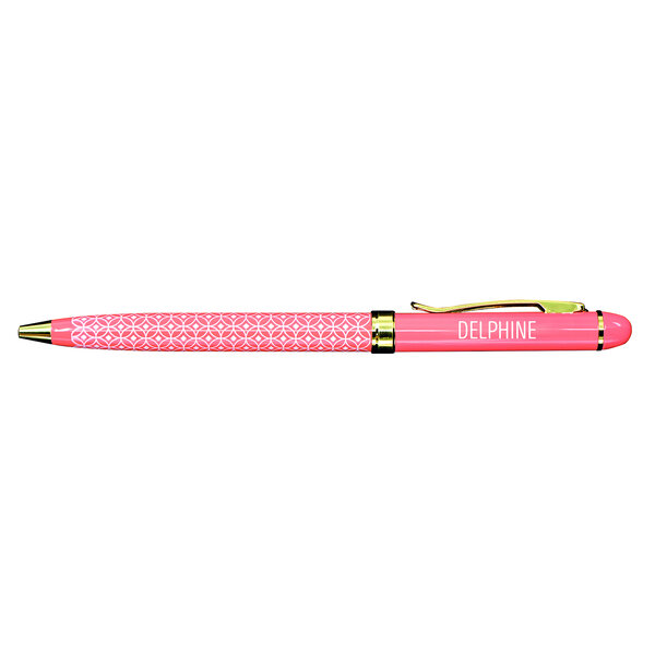 Stylo fin en métal laqué orange - Delphine