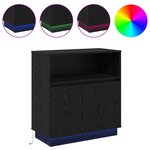 vidaXL Buffet avec LED chêne noir 71x34 5x75 cm en bois d'ingénierie