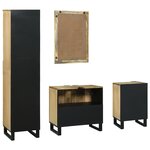 vidaXL Ensemble de mobilier de salle de bain 4 Pièces Marron Large
