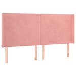 vidaXL Tête de lit avec oreilles Rose 183x16x118/128 cm Velours