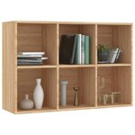 vidaXL Bibliothèque/Buffet chêne sonoma 66x30x98 cm bois d'ingénierie