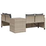 vidaXL Canapé de jardin et table et coussins en forme de L gris clair