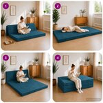 vidaXL Canapé-lit pliable 160 x 67 x 45 cm Bleu