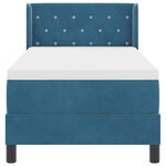 vidaXL Lit à ressorts avec matelas Bleu foncé 200 x 80 cm Polyester