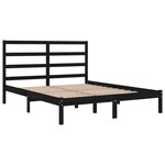 vidaXL Cadre de lit sans matelas noir 140x190 cm bois de pin massif