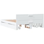 vidaXL Cadre de lit avec tête de lit sans matelas blanc 150x200 cm
