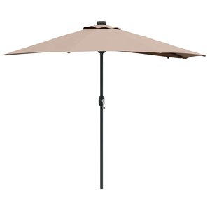 vidaXL Parasol de jardin Taupe 294 x 150 x 223 cm Polyester et Acier