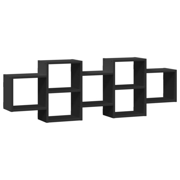 vidaXL Étagère murale noir 129x18x42 cm bois d'ingénierie