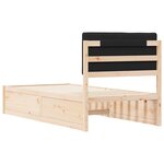 vidaXL Cadre de lit avec tête de lit rembourrée Noir 90 x 200 cm