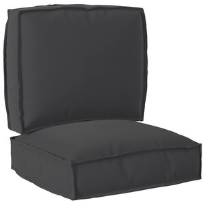 vidaXL Ensemble de coussins de palette 2 pièces en tissu Oxford noir