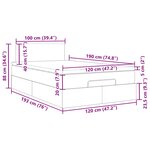 vidaXL Lit ottoman avec matelas et LED noir 120x190 cm velours