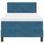 vidaXL Lit Box Spring avec Matelas et LED Bleu Foncé 90x190 cm Velours