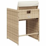 vidaXL Chaises de jardin avec coussins lot de 4 beige résine tressée