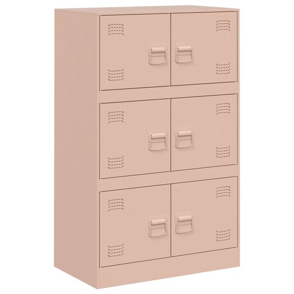 vidaXL Buffet rose 67x39x107 cm acier